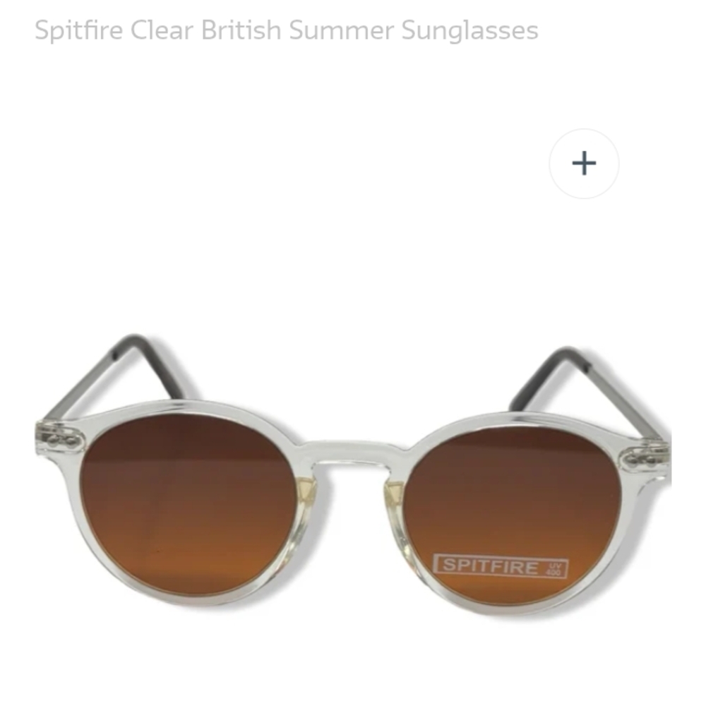 Spitfire Clear Frame Sunglasses with Brown Gradient Lenses